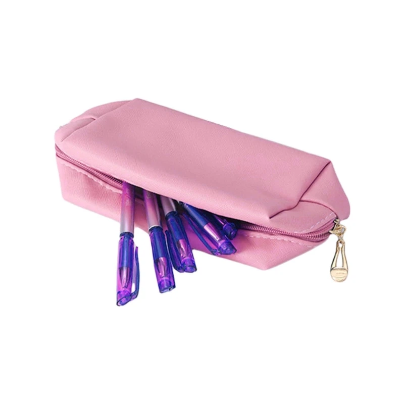 PU 필통 더블 지퍼 펜 케이스 PU 필통, 화장품 정리함
