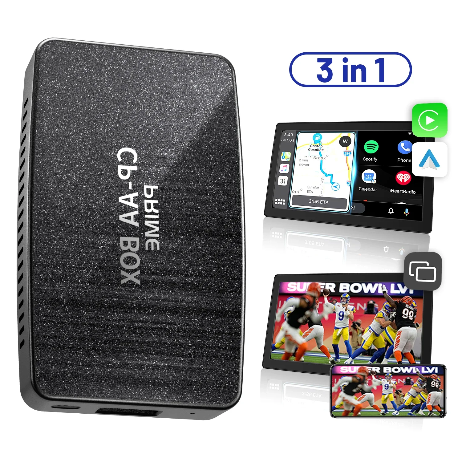 Ottocast OEM Portable AI Box Wired Carplay and Android Auto to Wireless Android Auto and Carplay Box for Cars Multimedia Netflix