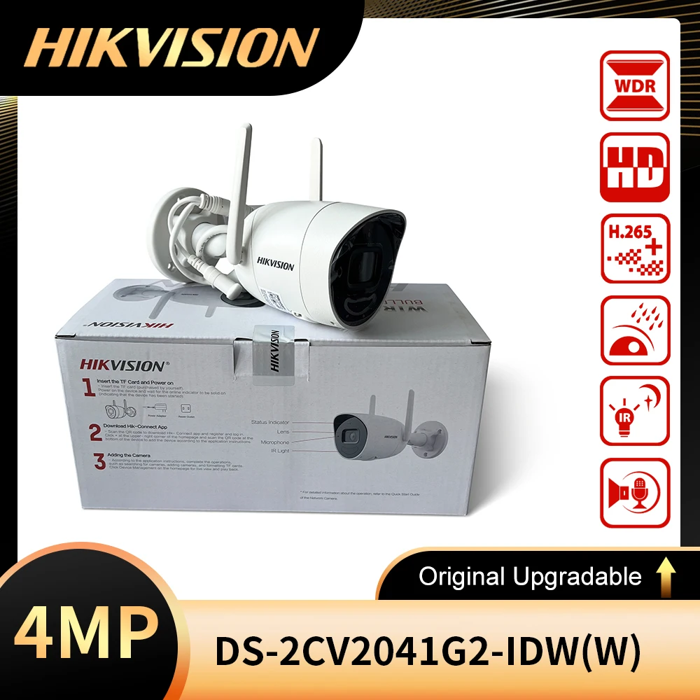 

Original Hikvision DS-2CV2041G2-IDW(W) 4MP Outdoor Audio Fixed Bullet Network Camera CCTV System Realizing Wi-Fi connection