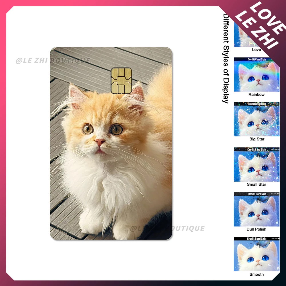Lovely Animal Cat Credit Card Debit Bank Card Skin Sticker Kawaii Pvc Waterproof Protective Removable Self-Adhesive Film Sticker
