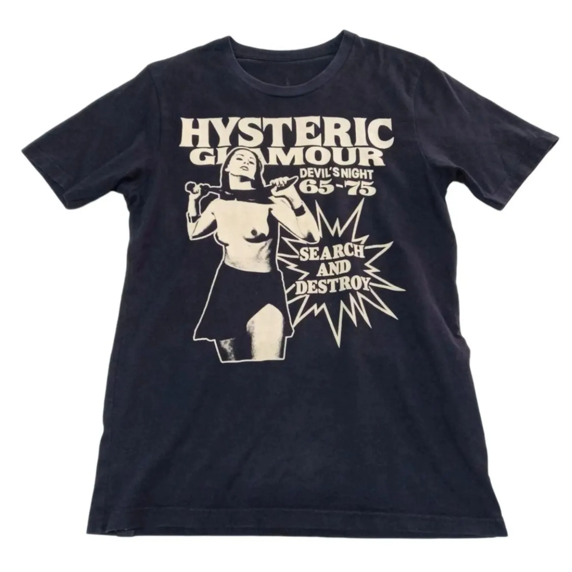 Hysteric Glamour 90s Retro Style Charcoal Reprint T Shirt for Men Women Y2k Graphic Short Sleeve Shirt Unisex Men Women Summer image 5