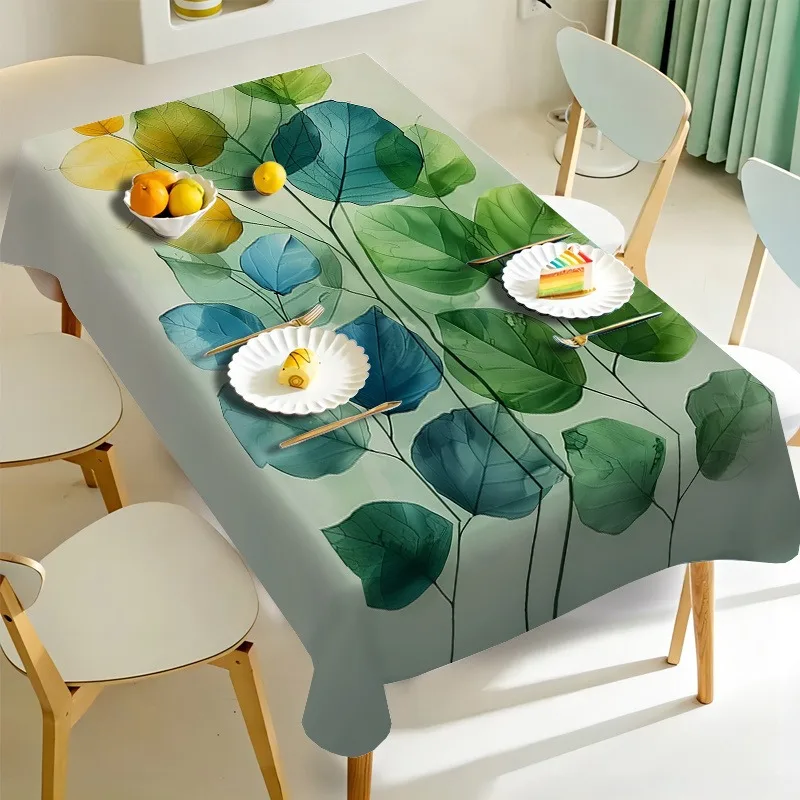 1pc Gradient Leaf Print Tablecloth, Suitable for Camping - The Printed Design Is Perfect for Picnics, Holiday Meals, and Parties