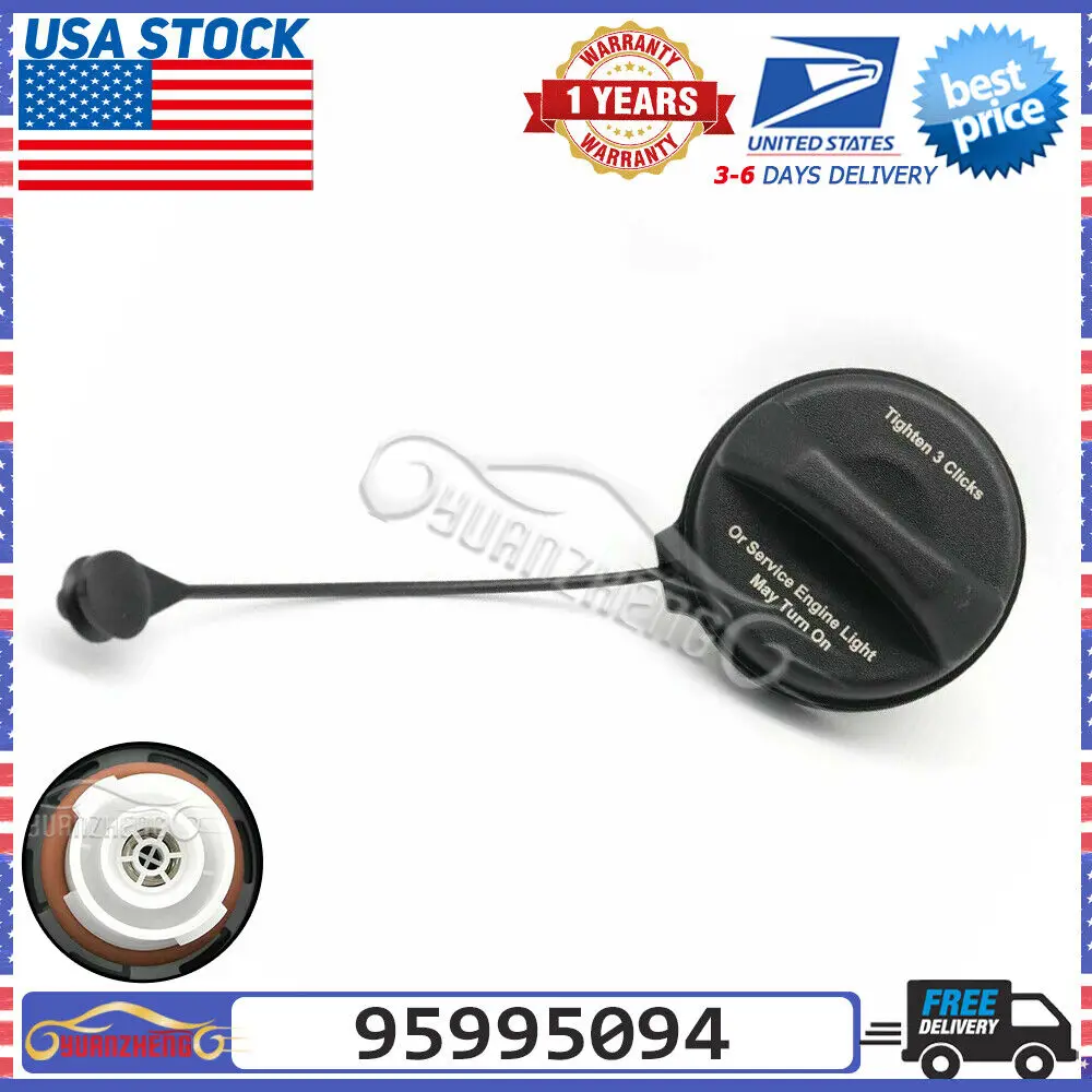 95995094 New Fuel Tank Gas Cap with Tether For Chevrolet Silverado GMC Sierra Yukon Cadillac CTS Buick Regal Pontiac 04-12