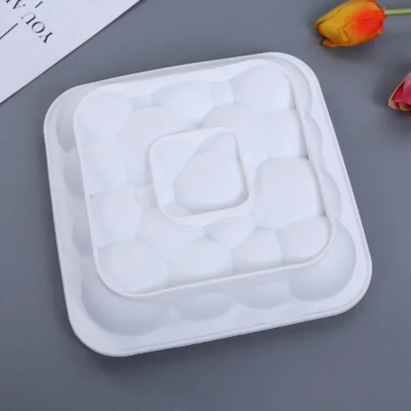 Creative New White Square Cloud Shape Silicone Mould 3D Cloud Cake Pan For Mousse Dessert Chocolate Handmade Baking Supplies