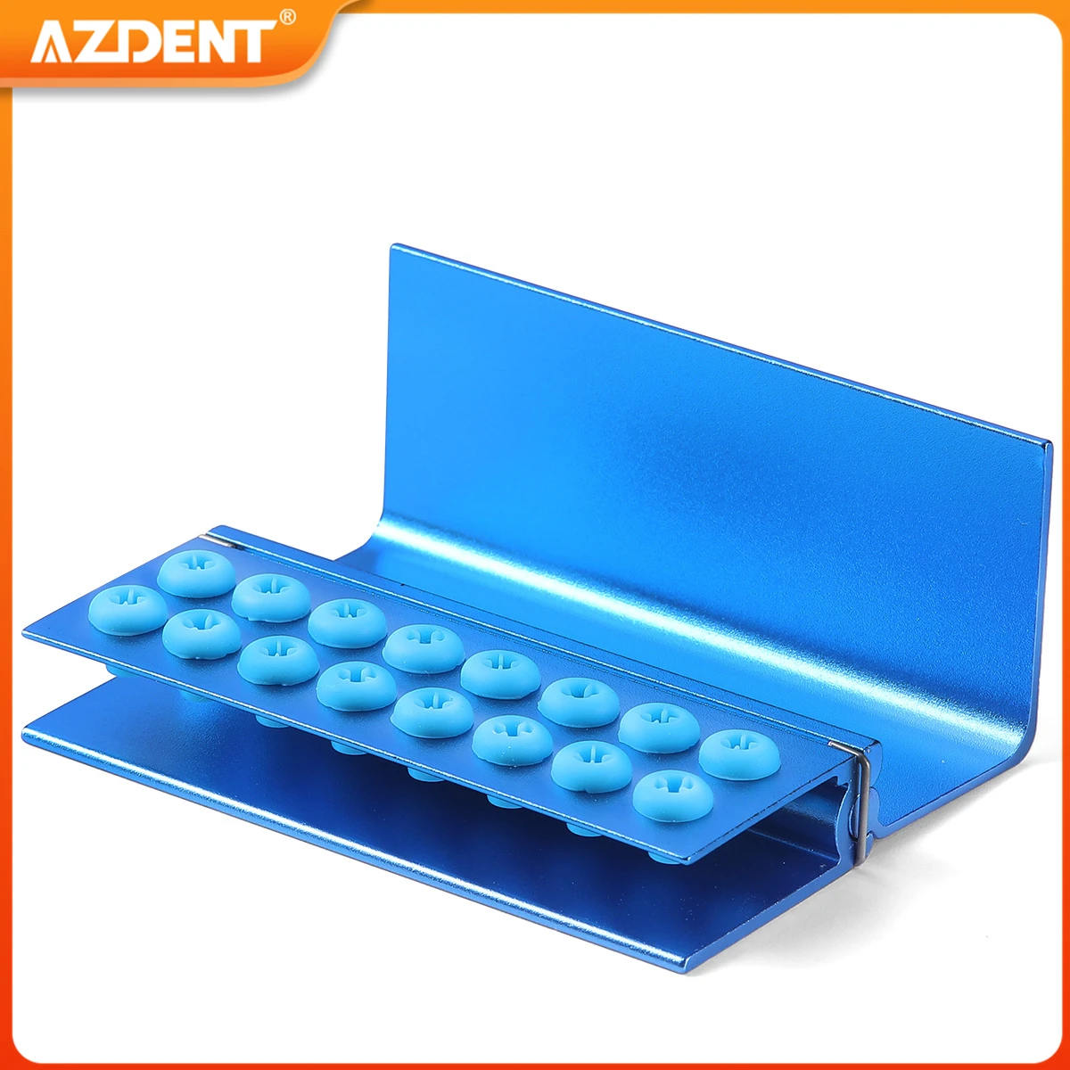 Dental Burs Holder 10 Holes 16 Holes with Silicon AZDENT Bur Block Box for FG RA High Speed and Low Speed Burs Autoclavable