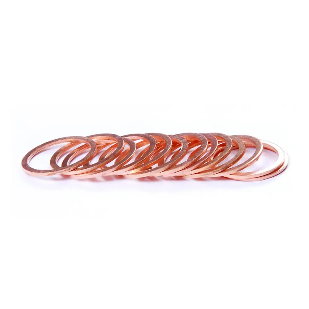 

100pcs Red Brass Copper Crush Sealing Washers M12x16mm M14x20mm Marine Boat Watch Accessories 1.5mm Thickness