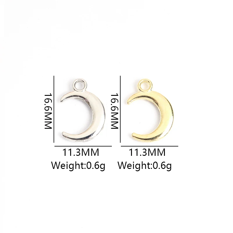 20pcs Rhinestones Decor Crescent Shape Charms for DIY Muslim Islam Ramadan Jewelry Simple Trendy Necklace Earrings Moon Pendants