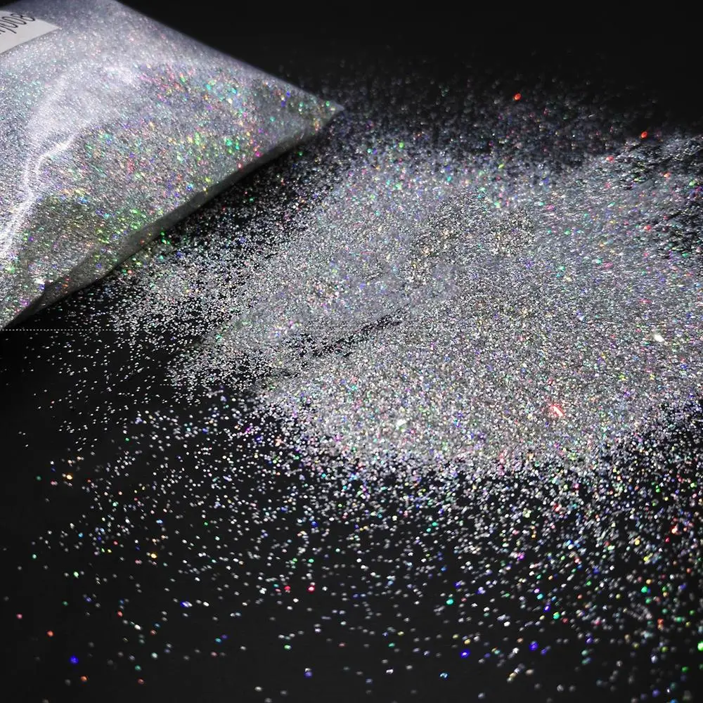 50g/Bag Laser Silver Nail Glitter 0.2MM ( 1/128