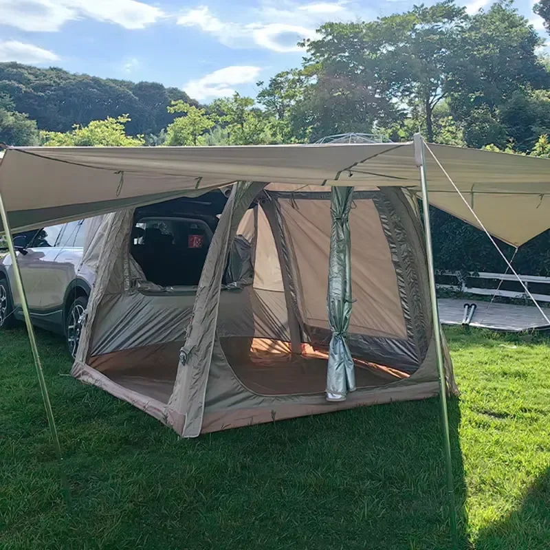 Waterproof Car Tent with Awning and Tailgate Shade for SUV MPV PICKUP Four-Season Use Quick Automatic Opening