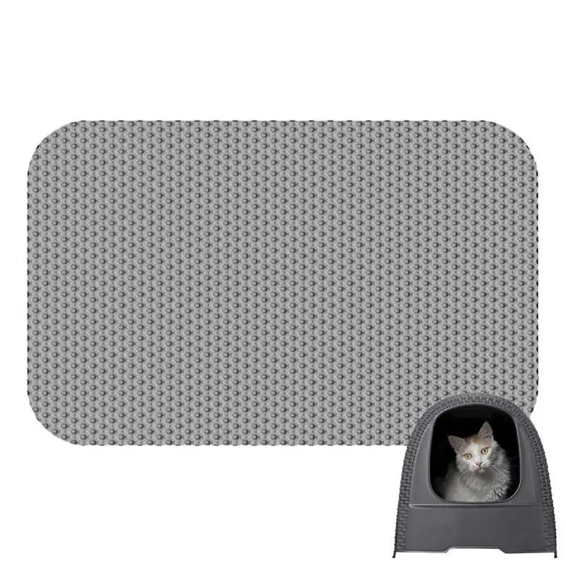 Cat Litter Box Mat Waterproof Cat Litter Catcher Pad Double-layer Washable Extra Large Litter Pad Non-Slip Scratch-Resistant For