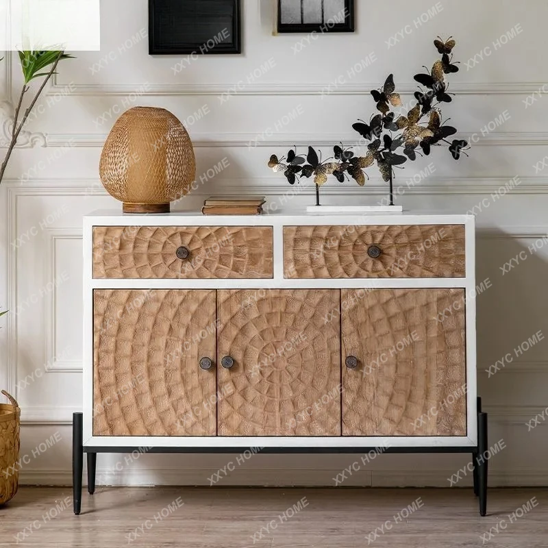 

Ретро-винтажный шкаф для хранения вещей в стиле хоумстей, декоративный шкаф для отеля, прихожая, гостиная, пристенный буфет.