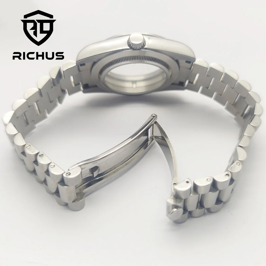 RICHUS 36/39 mm Uhrengehäuse, 100 m wasserdichtes Saphirglas, passend für NH34 NH35 NH36 ETA2824 PT5000 Miyota8215-DG Uhrwerk