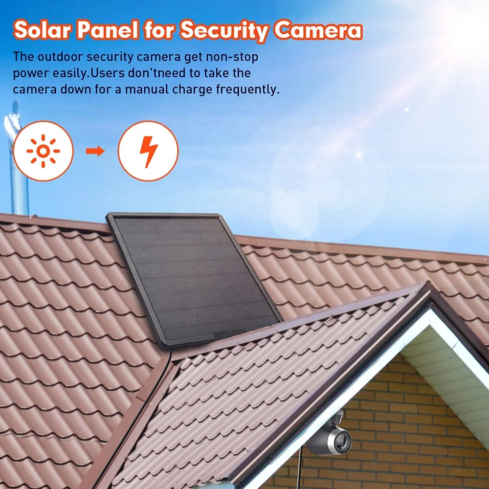 25000mah 10W High Efficiency Charger 12v Solar Panel For Camera Outdoor Solar Panel With Battery For CCTV Hunting Trail Camera view 4