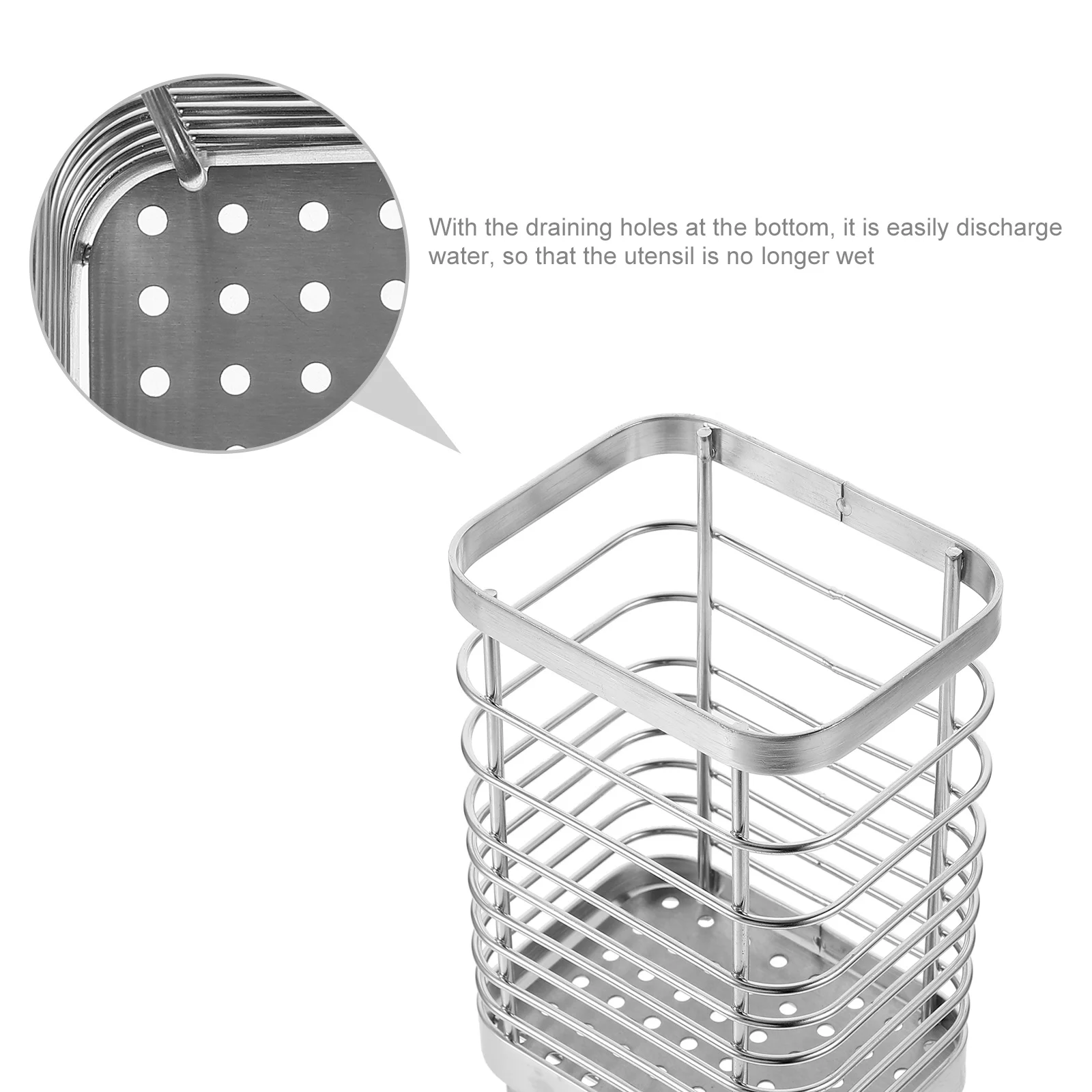 

Wall Mount Chopstick Holder Stainless Steel Utensil Drying Rack Kitchen Storage Organizer Compact Cutlery Draining Box