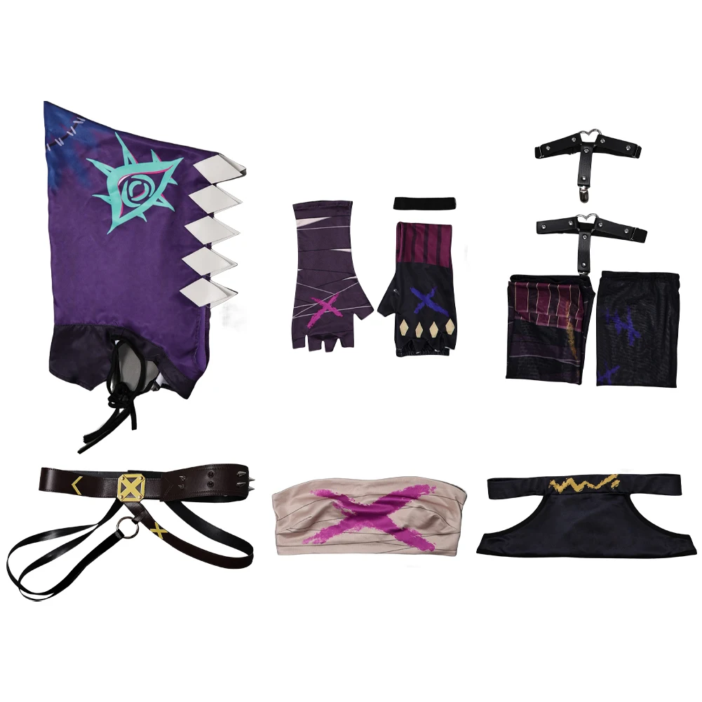 Jinx Sexy Lingerie Cosplay Arcane Game LoL Costume Women Role Play Clothing Bra Shorts Socks Hat Gloves Halloween Carnival Suit - view 6