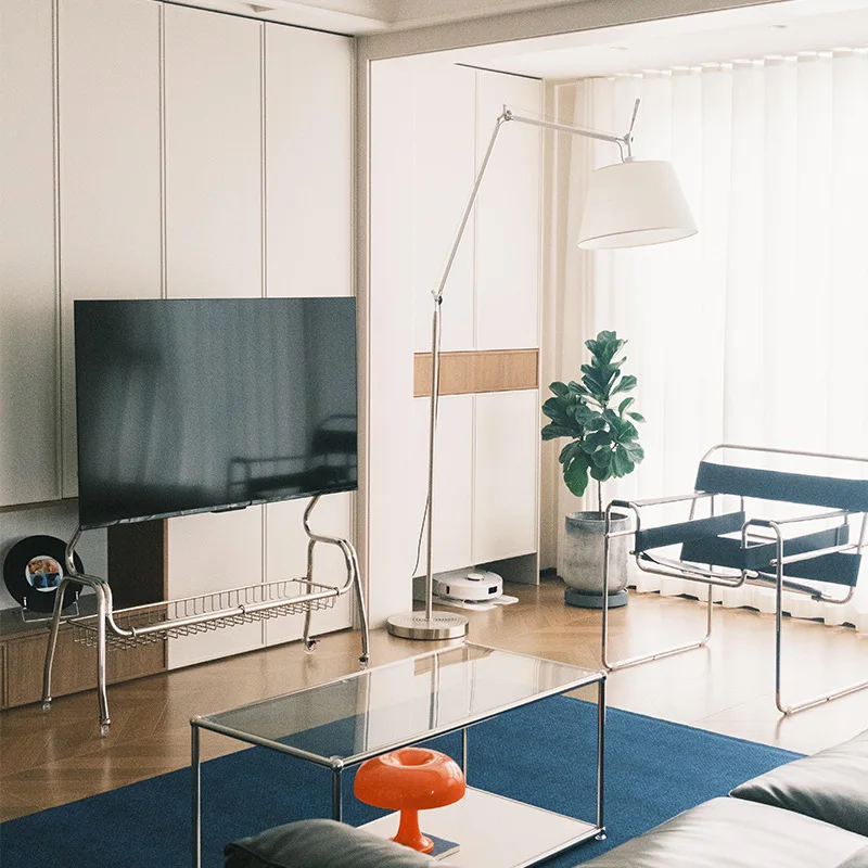TV floor bracket removable stainless steel vertical wheelbarrow living room bedroom 43-75 inch household hanger