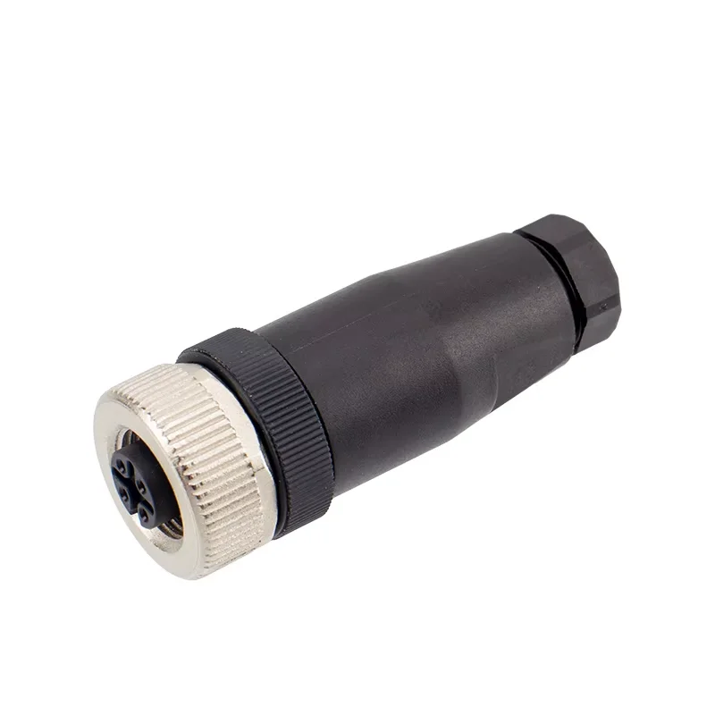 Factory Price Male Female 2 3 4 5 8 Poles Straight Solder Version Screw M12 Field Connectors Plastic Plug