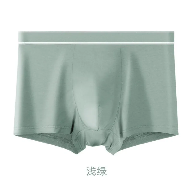 Solid Boxer Briefs Men Youth Panties Bulge Pouch Underwear Breathable Underpants Plus Size Man Boxer Trunks Shorts Knickers