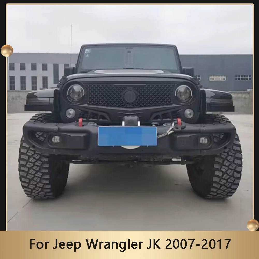 

Car Racing Grille For Jeep Wrangler JK 2007-2017 Auto Upper Inlet Guard Grid Front Bumper Grill Radiator Grills Mask Cover