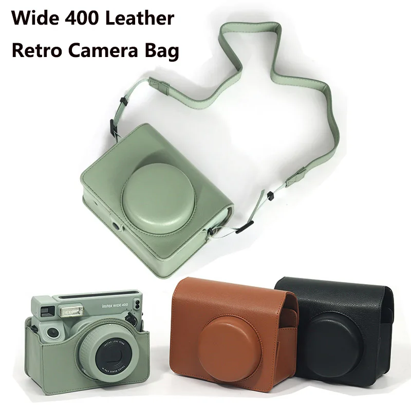

Чехол для камеры Instax Wide 400, новый чехол для камеры Fujifilm, сумка из искусственной кожи, антимягкий силиконовый чехол с плечевым ремнем