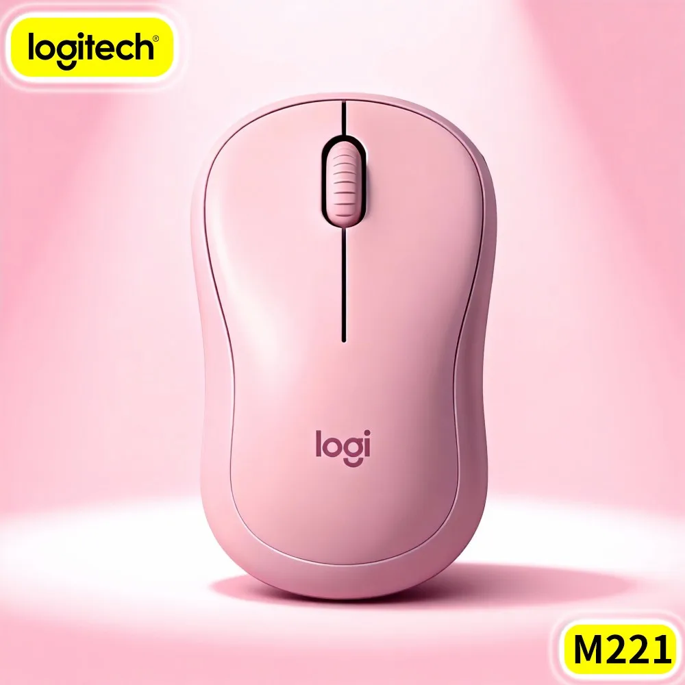 Logitech M221 2.4G Quiet Mice Precise Tracking Contoured Ergonomic Build For Office Laptop Desktop Notebook Study Home Usage
