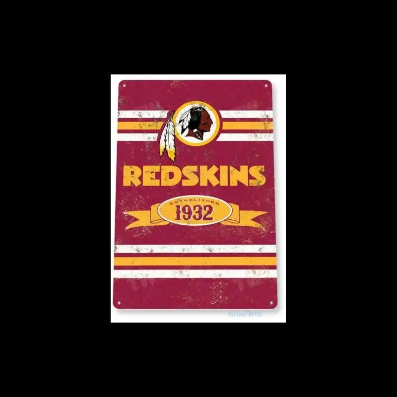 Vintage Washington Red skins Fußball Zinn Zeichen Retro Sport Wand dekoration für Home Man Höhle einzigartige Metall Kunst Poster für Fans Mod