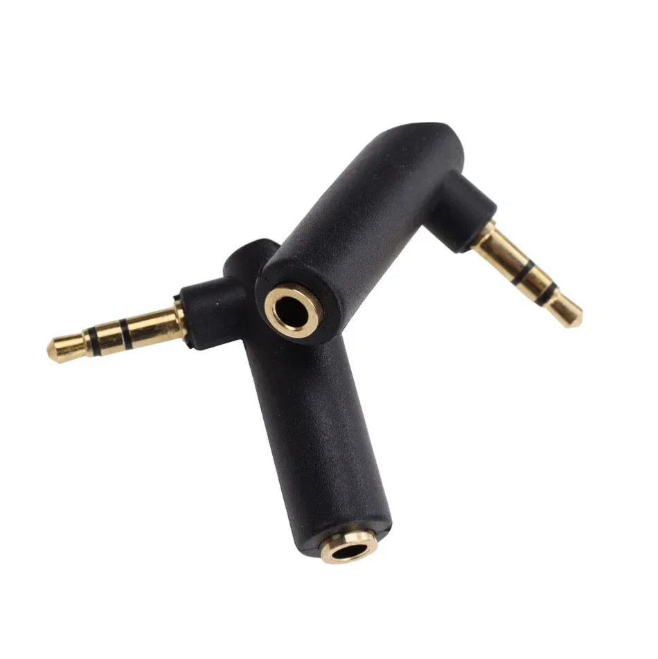 100pcs 90 Degree 3.5mm Male To Female Adapter L Shaped Elbow Converter Audio Headphone Jack Stereo Plug Connector