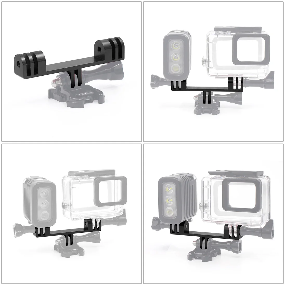 Doppelter Dual-Halterungs-Stativhalter, Sportkamera-Griff mit Schraubmontage-Adapter für Gopro Hero 13 12, für DJI Osmo Action-Kamera – Detail 37