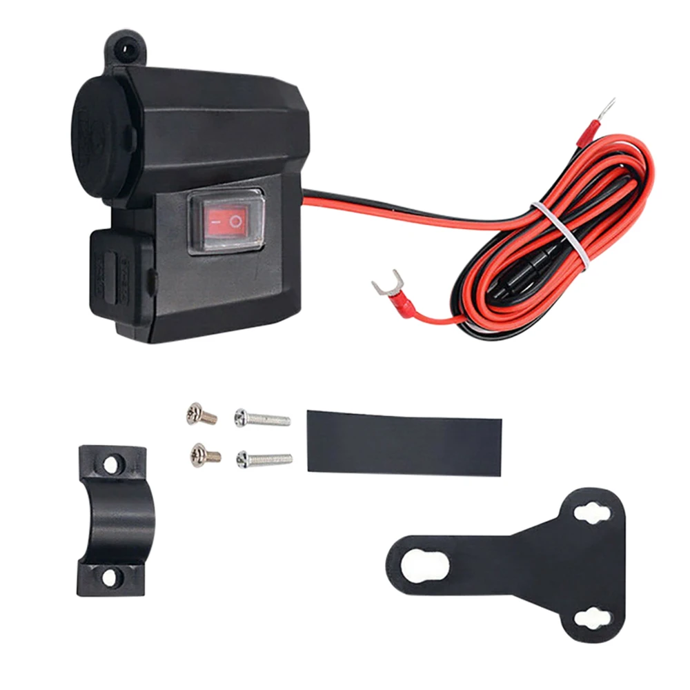 

5V 2.1A Adapter Power Supply Quick Charge Digital Display Motorcycle Handlebar Charger Dual USB Port Cigarette Lighter Socket