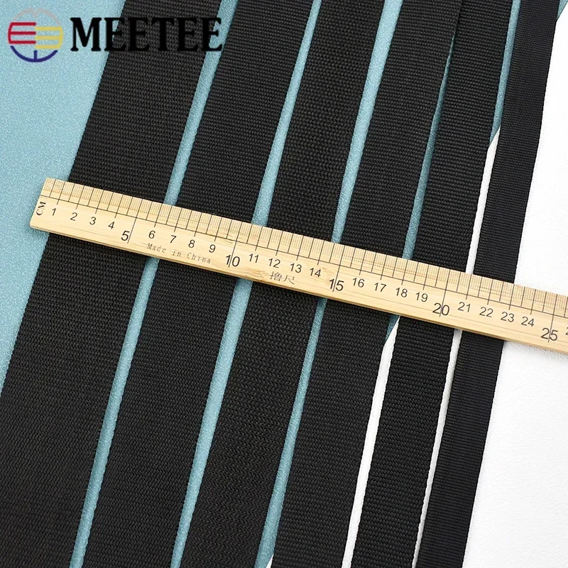 5M 20/25/30/38/50mm Black Nylon Webbing 2mm Thick Sewing Webbings Strap Backpack Belt Sling Tapes Ribbon Trimmings Accessories