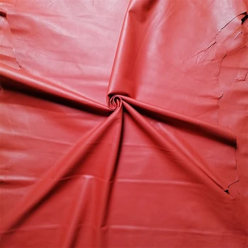 0,5mm rotes Schaffell. Erste Schicht Leder. Echt leder gewebe. Handgemachtes DIY für Kleidung. Daunen jacke reparieren. Ganzes Schaffell