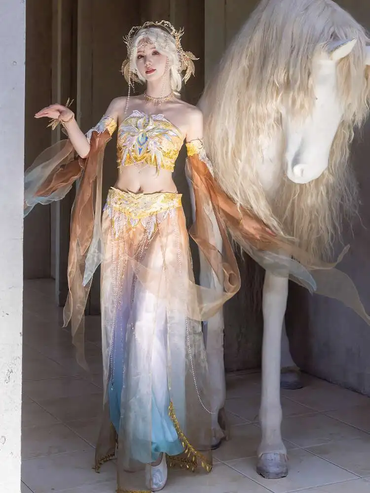 New Hanfu Women Fiesta Carnival Halloween Cos Cosplay Exotic Style Western Region Wind Han Elements Dunhuang Flying Apsaras Suit
