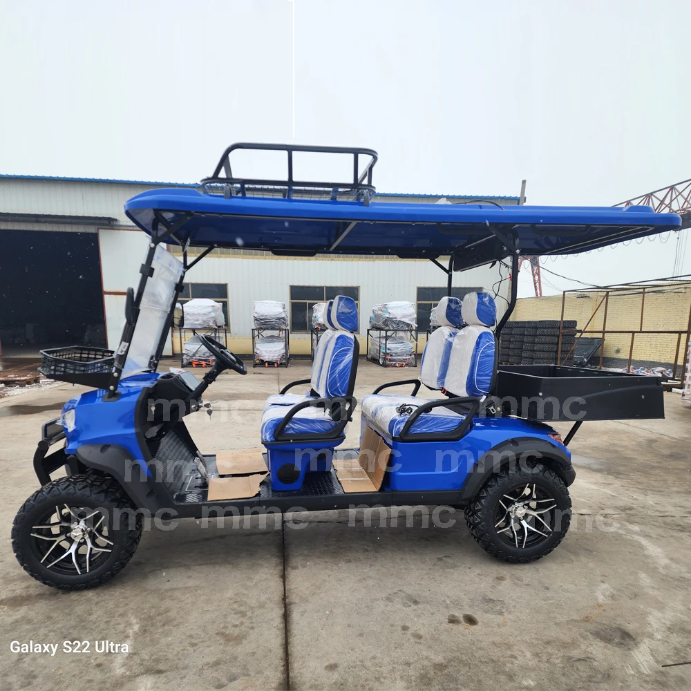 CE Certification Electric 5000W High Power Motor Golf Cart 72V Lithium Battery 2/4 Seater UTV Golf Carts with Cargo Box