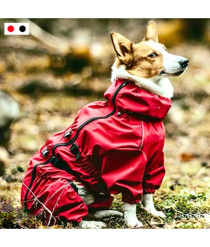 

Waterproof Pet Dog Outdoor Jacket Clothes Winter Warm Coat Big Jumpsuit Reflective Raincoat For Small Medium Large Dogs