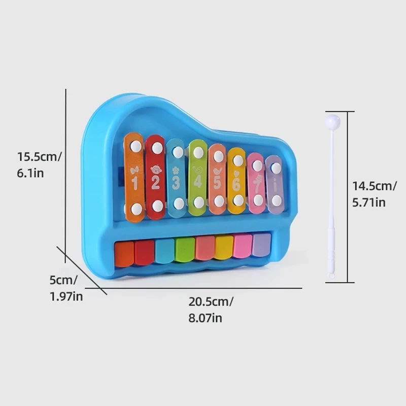 2 em 1 instrumentos musicais brinquedos 8 notas xilofone piano paróquia música jogar jogos educativos brinquedos de viagem para criança