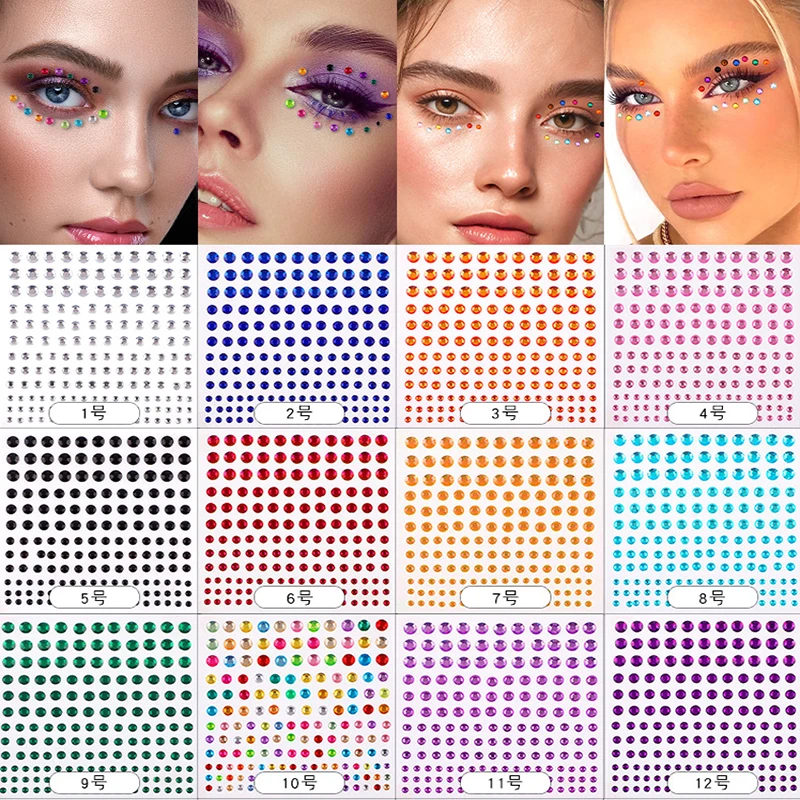 1 piece/diamond sticker (3/4/5/6mm), is a self-adhesive rhinestone mobile phone decoration sticker used for the face, body, and