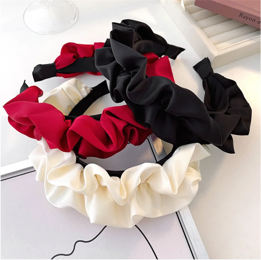 Fashion sweet Wide Hair Bands For Women Headdress Solid Color Cloth Headband Girls Hairband Hair Hoop Female Hair Accessories