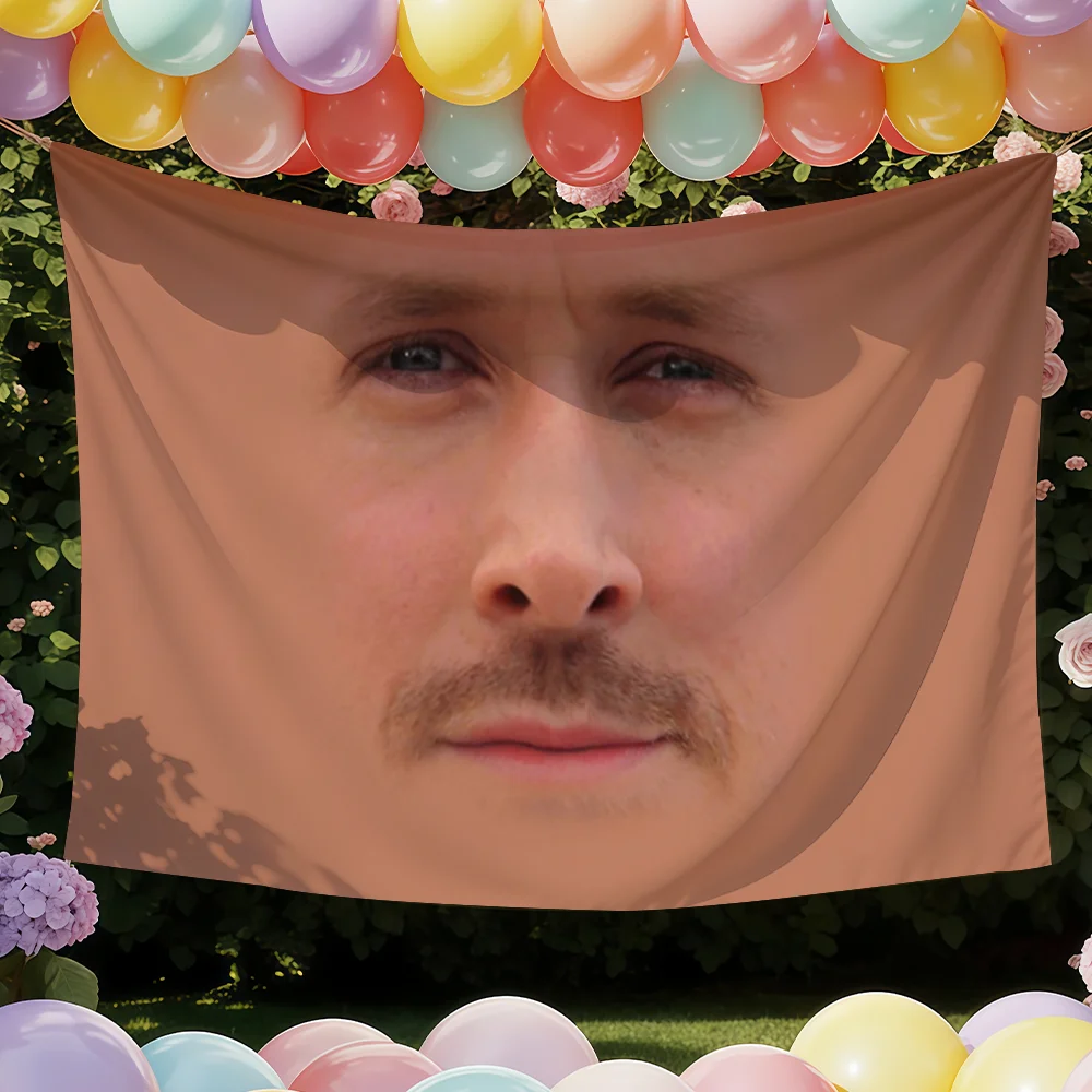 Funny Ryan Gosling Actor flag Tapestries Outdoor Parties Bedrooms Living Rooms Dorm Rooms Wall Decor Banners Gifts