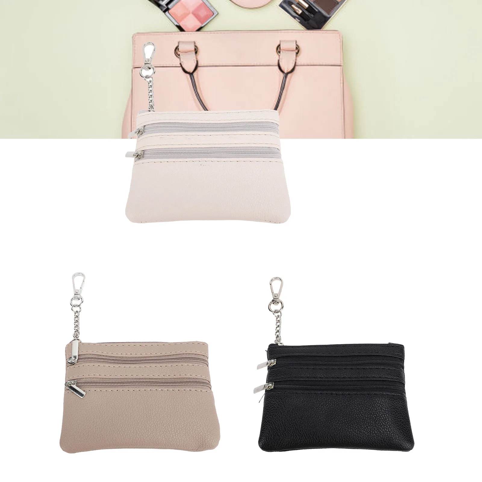 

Hand Bag Wristlet Wallet Purse Wristlet Purse Wrist Strap Purse PU Multiple Compartments Wristlet Purse with Nylon Braided Strap