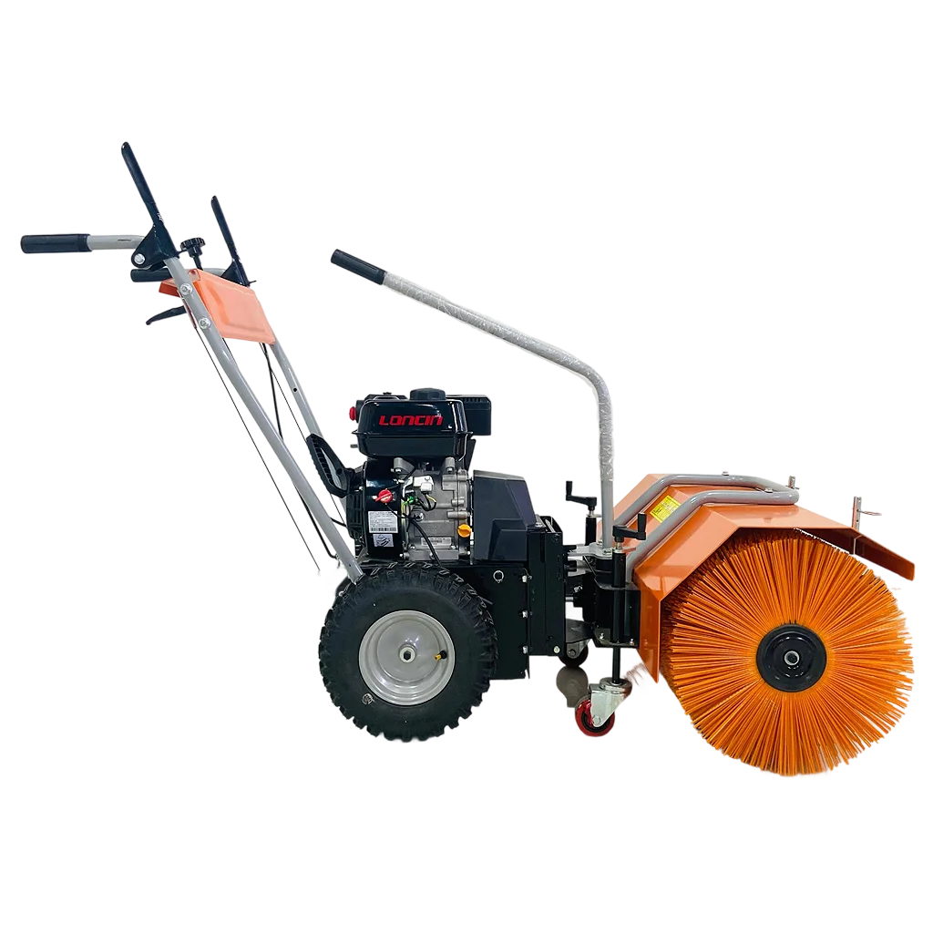 

202580CM Working Width Hand Push Snow Sweeper 6.5HP Artificial Grass Brushing Machine for Football Field Brush Tools