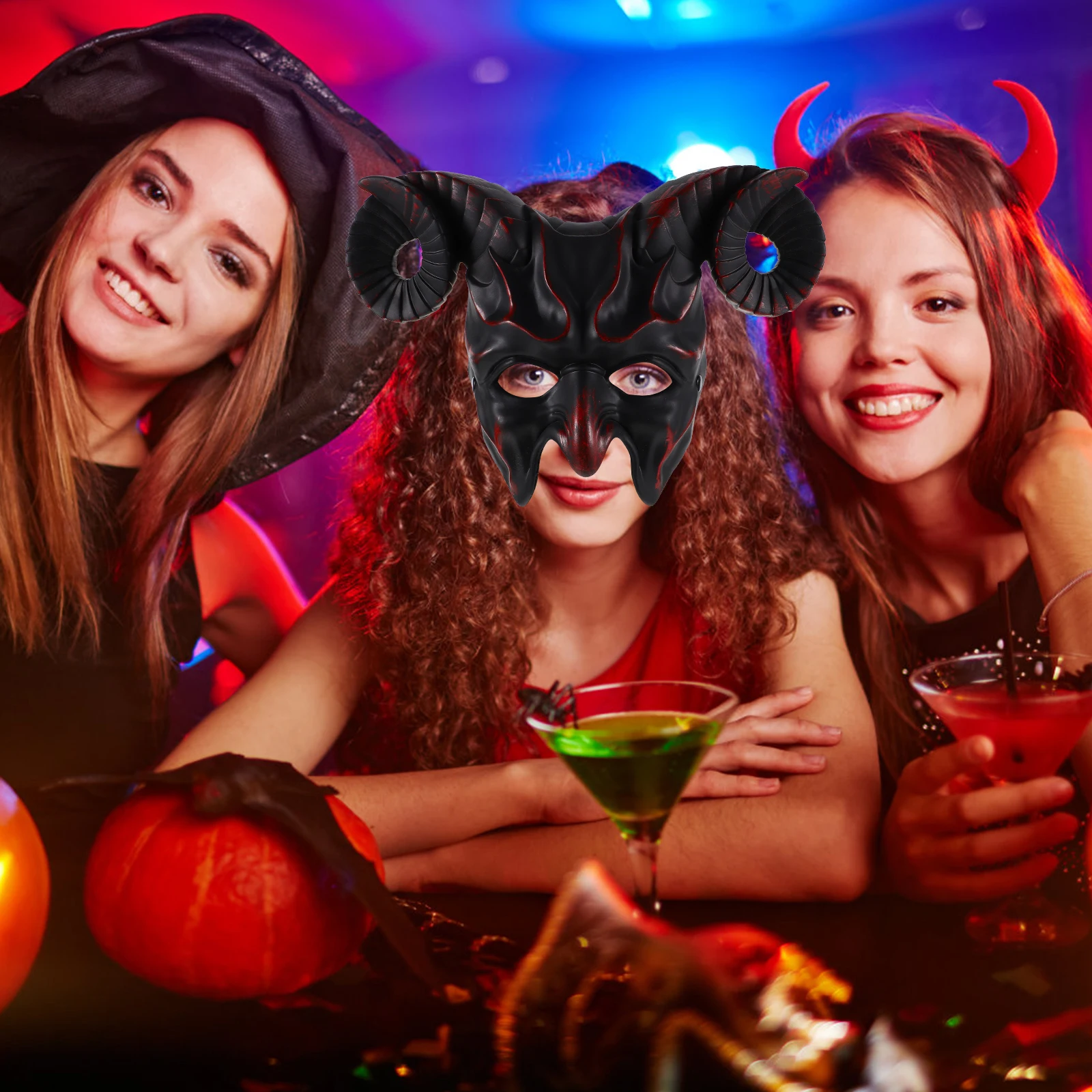

Horn Mask Masquerade Prop Costume Accessory Farm Animal Masks Wooden Cosplay Carnival Party Plastic Bull for Adults