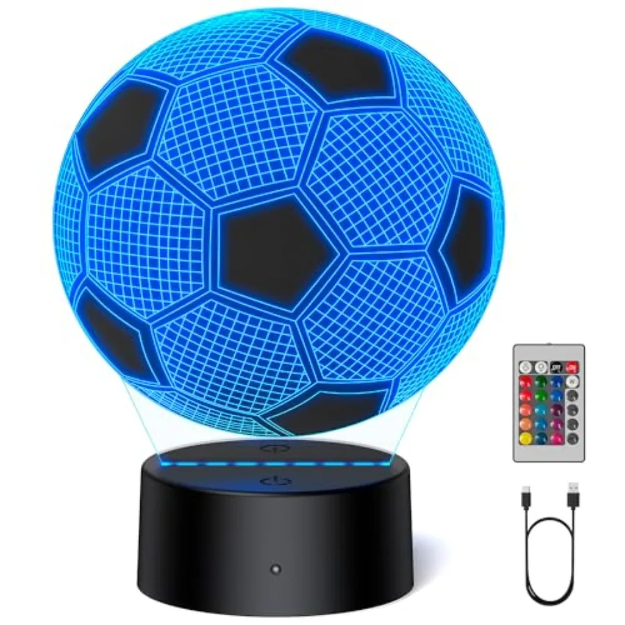 3D Illusion Football Night Light with Remote Control