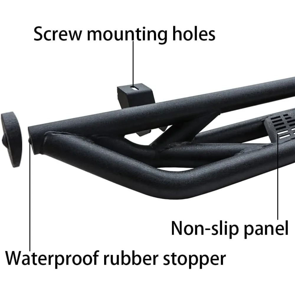 لوحة جري ذات ملمس أسود من Wrangler لمنع الصدأ غير قابلة للانزلاق متوافقة مع 2018 2019 2020 2021 2022 2023 2024 2025 #2