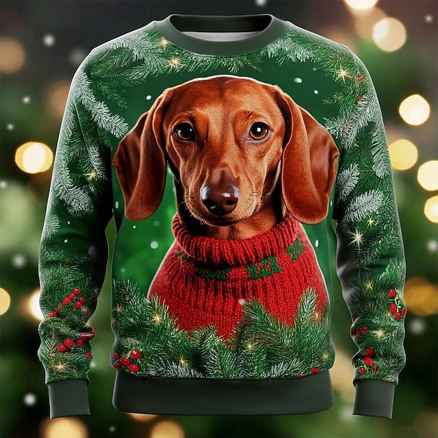 عيد الميلاد لطيف الحيوانات الهيب هوب طباعة سترة قبيحة للرجال النساء جديد كلاب أليفة البلوز البلوز عيد الميلاد موضة الأسرة حفلة هدية #4