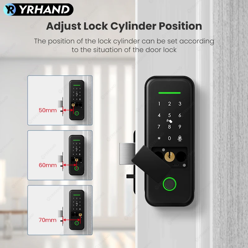 Tuya Smart lock cerradura inteligente Waterproof Wifi Fingerprint Rim Lock Smart Card Digital Electronic Door Lock For Home