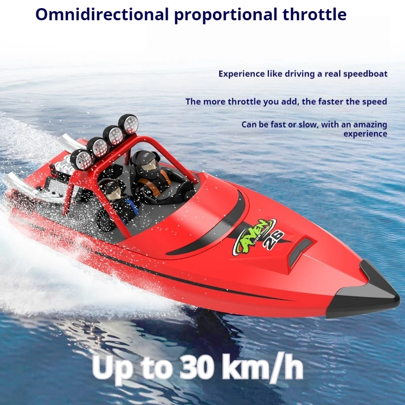 قارب سرعة RC جديد عالي الطاقة كامل النطاق - سفينة تحكم عن بعد كهربائية توربو، لعبة مائية للأولاد الصغار #3