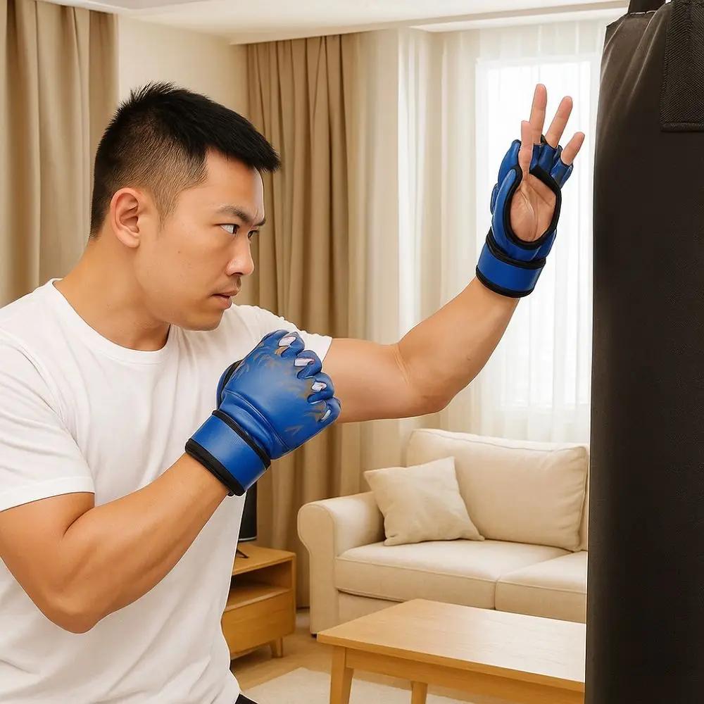 

Профессиональные боксерские перчатки с утолщенной подкладкой, износостойкие, для соревнований, полупальцевые, для отработки ударов