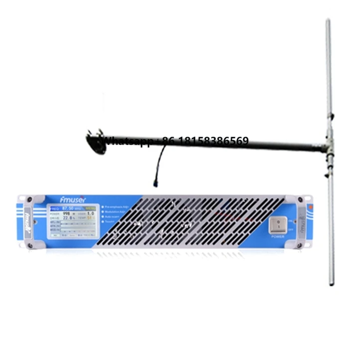 

FSN-150T 150watt Touch Screen PLL FM Radio Transmitter Broadcast+Dipole Antenna+20m SYV-50-7 Cable for FM Radio Station