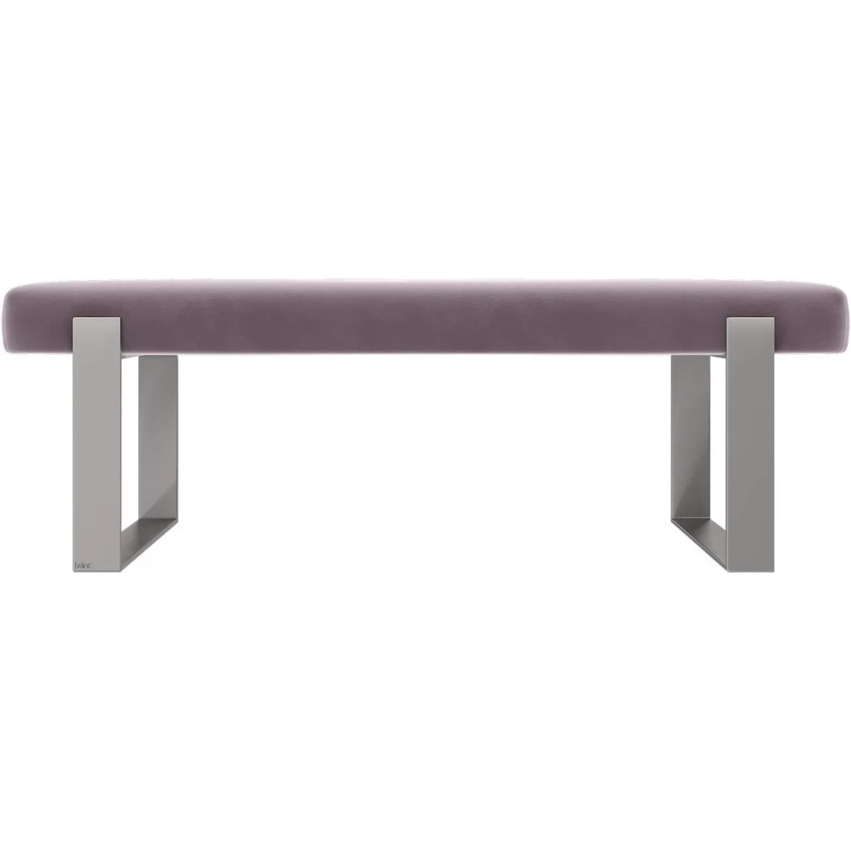 Upholstered Bed Bench - Velvet Dusty Rose - Brushed Nickel - Contemporary Modern, Accent Bench for End of Bed, Hallway