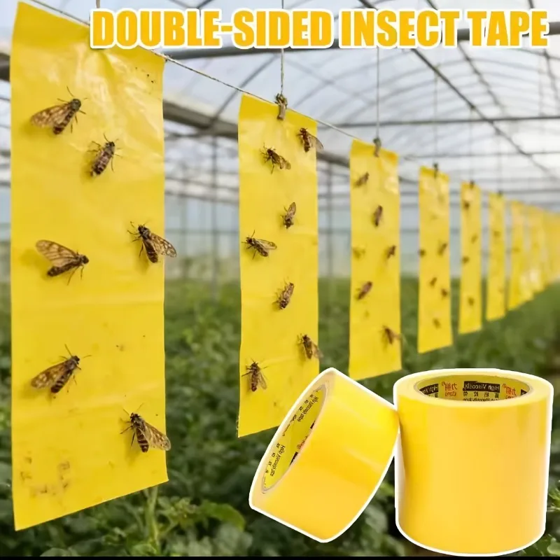 1 Rolle doppelseitiges, klebriges Insektenbarriere-Klebeband, wirksam gegen Schädlinge im Außenbereich, selbstklebend, geeignet für Bäume und Gärten – Detail 2